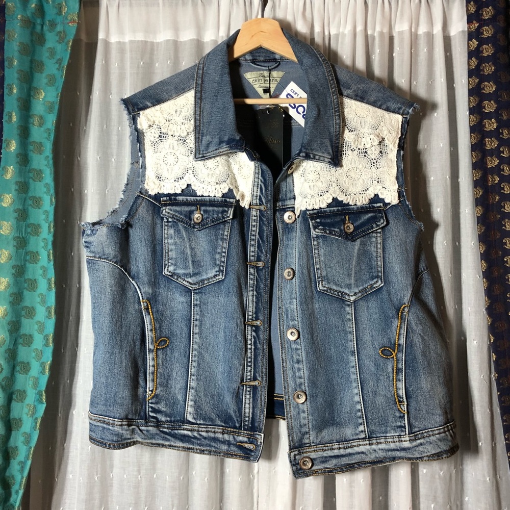 Dkin Jeans Denim Vest 2X NWT